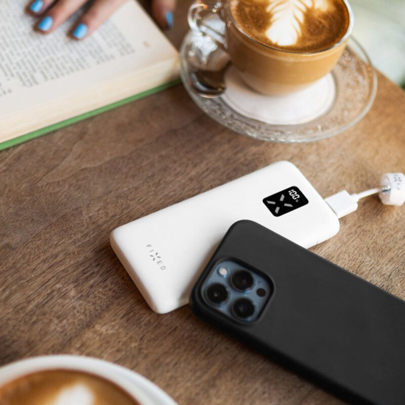 Powerbank 10000mAh, USB, Type-C, Fixed, alb, FIXZEN-10-WH