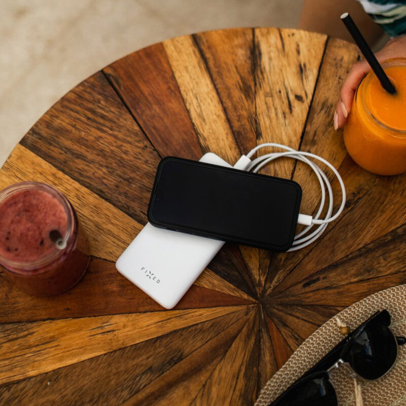 Powerbank 10000mAh, USB, Type-C, Fixed, alb, FIXZEN-10-WH