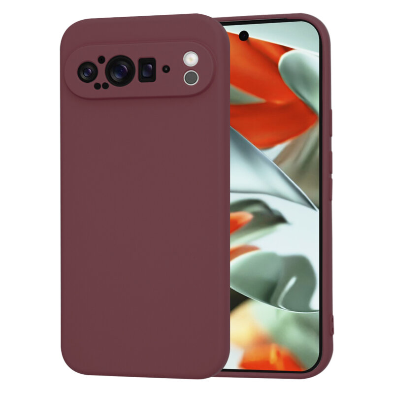 Husa silicon Google Pixel 9 Pro XL Techsuit SoftFlex, bordo