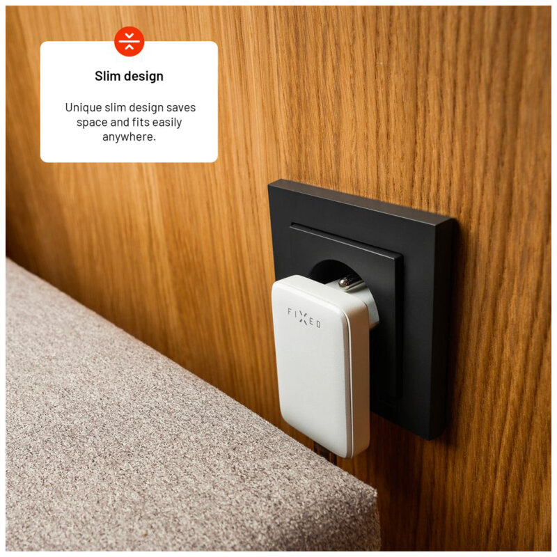 Incarcator GaN Type-C Fixed, slim, 30W, FIXCG30S-C-WH, alb