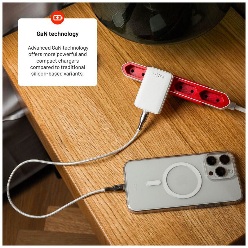 Incarcator GaN Type-C Fixed, slim, 30W, FIXCG30S-C-WH, alb