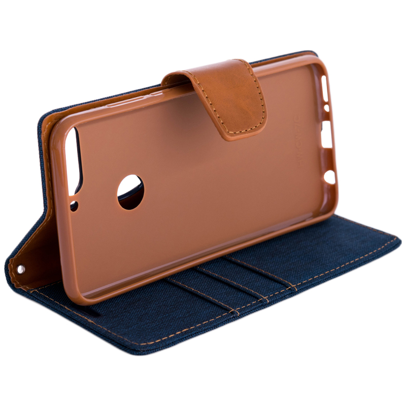 Husa Huawei Y7 Prime 2018  Book Canvas Bleu