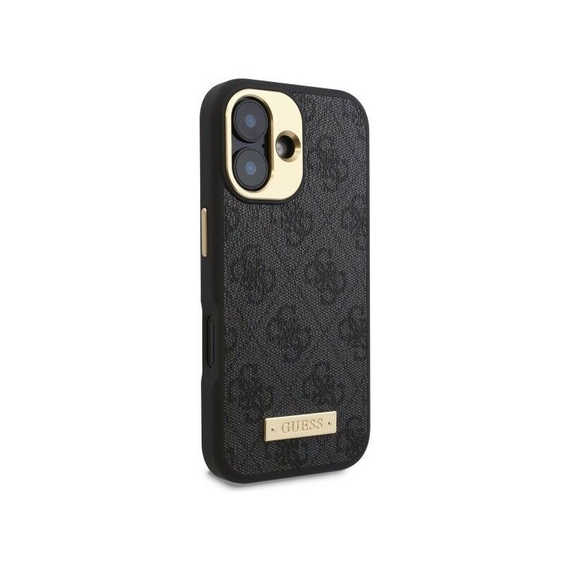 Husa originala Guess iPhone 16 Plus Hardcase 4G Logo Plate MagSafe, negru, GUHMP16MU4GPRK