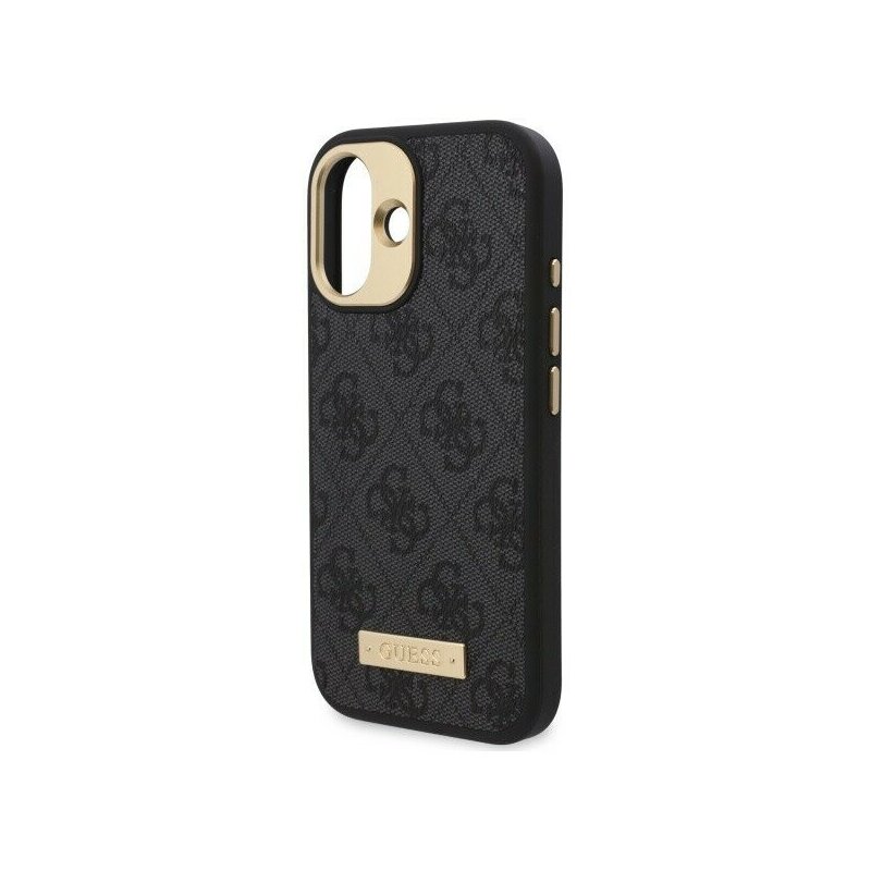 Husa originala Guess iPhone 16 Plus Hardcase 4G Logo Plate MagSafe, negru, GUHMP16MU4GPRK
