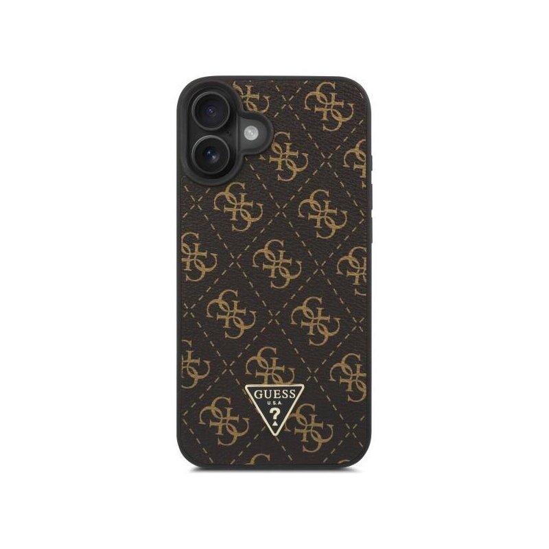 Husa originala Guess iPhone 16 Plus Hardcase 4G Triangle Metal Logo, negru, GUHCP16MPG4GPK