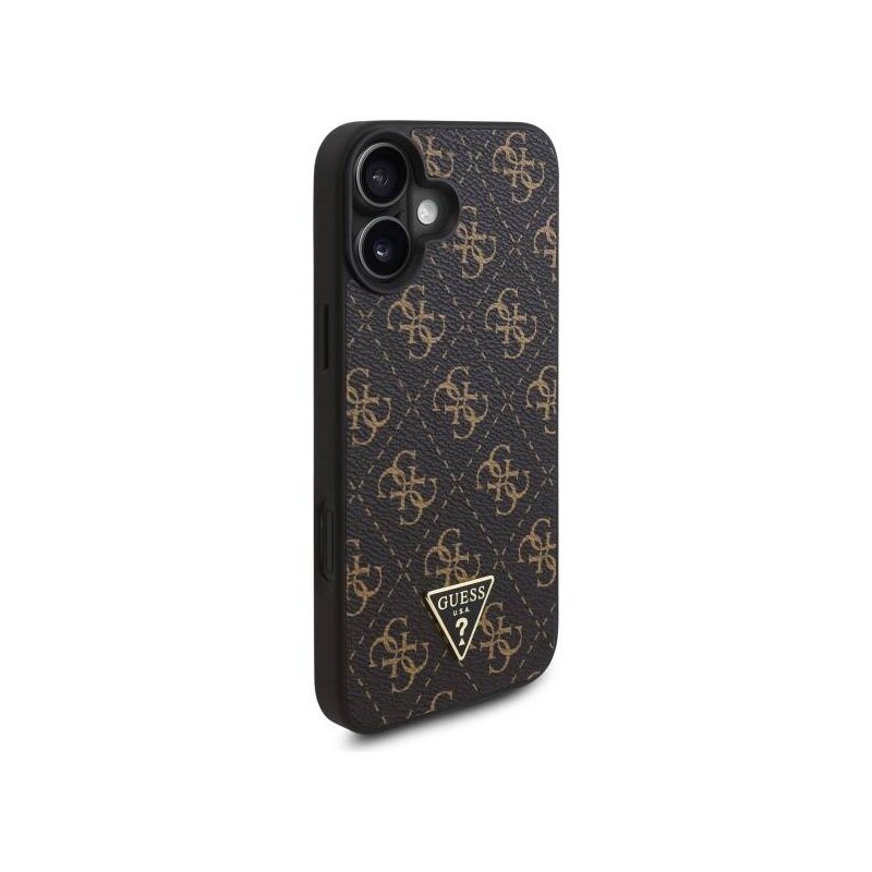 Husa originala Guess iPhone 16 Plus Hardcase 4G Triangle Metal Logo, negru, GUHCP16MPG4GPK