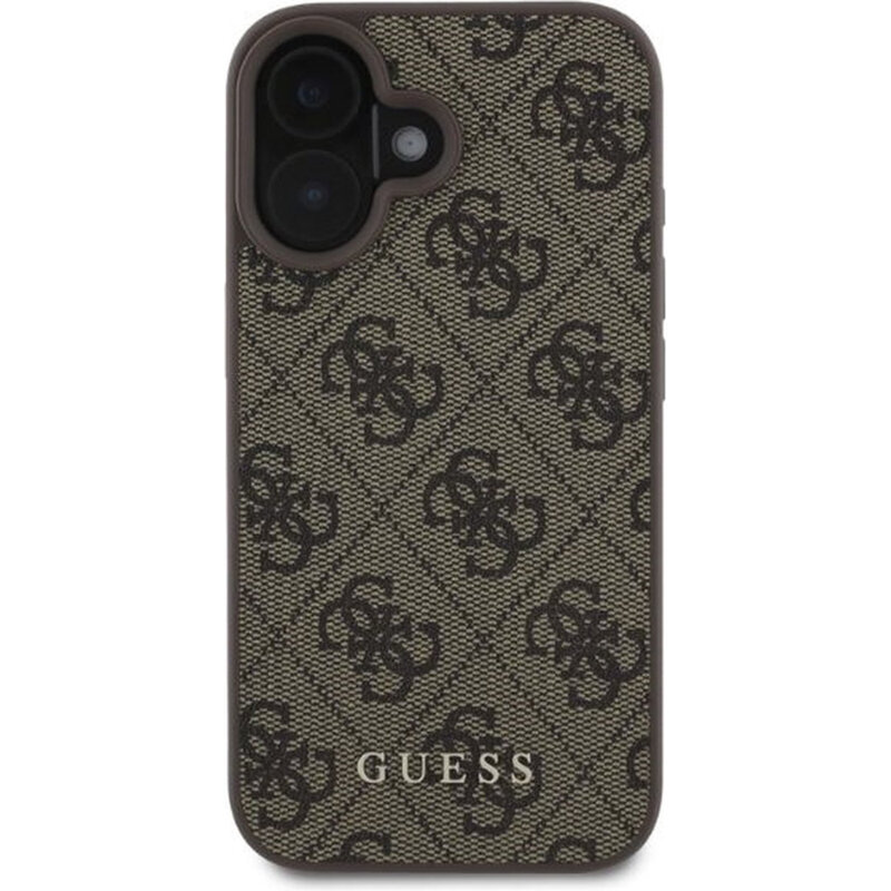 Husa originala Guess iPhone 16 Hardcase 4G Classic, maro, GUHCP16SG4GFBR