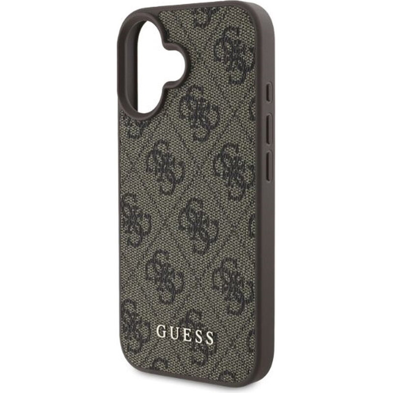 Husa originala Guess iPhone 16 Hardcase 4G Classic, maro, GUHCP16SG4GFBR