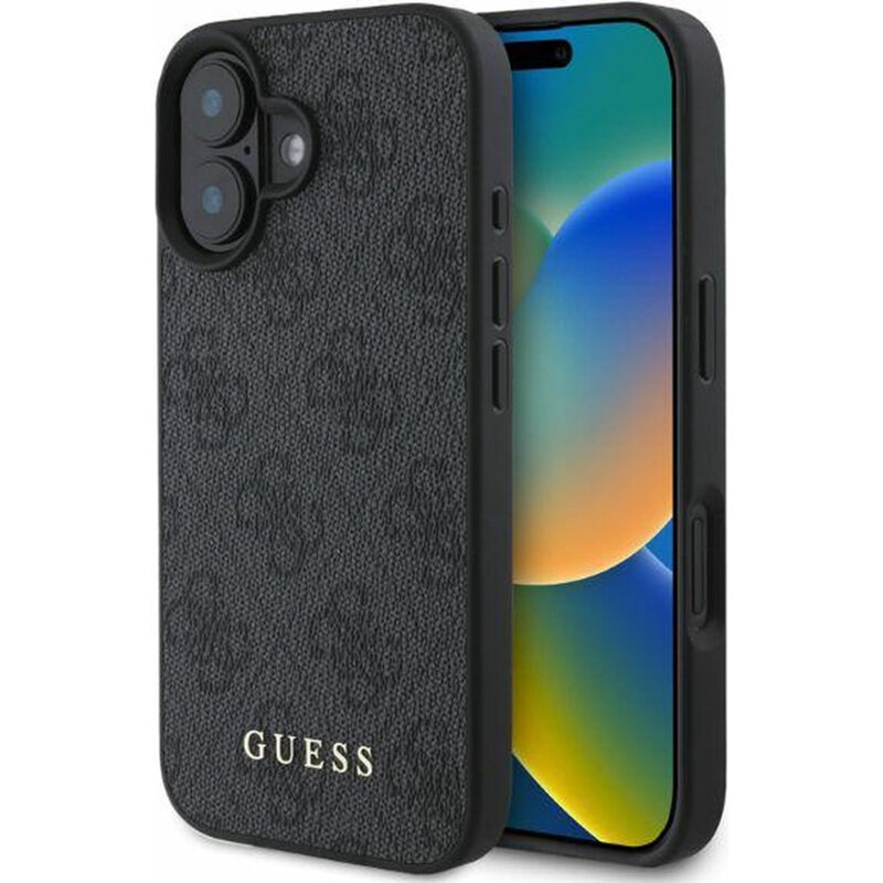 Husa originala Guess iPhone 16 Hardcase 4G Classic, negru, GUHCP16SG4GFGR