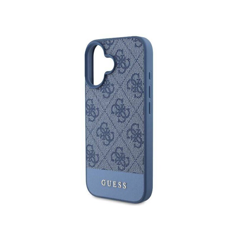 Husa originala Guess iPhone 16 Hardcase 4G Bottom Stripe, albastru, GUHCP16SG4GLBL
