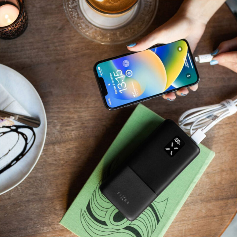 Baterie externa USB-C, 2xUSB, 30000mAh Fixed, FIXZEN-30-BK