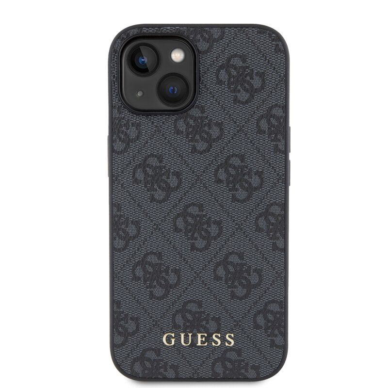 Husa originala Guess iPhone 15 Plus Hardcase 4G Metal Gold Logo, gri, GUHCP15MG4GFGR
