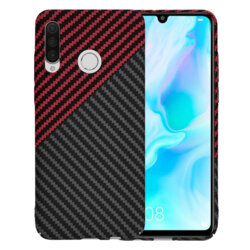 Husa Huawei P30 Lite Techsuit Carbonite FiberShell, rosu inchis