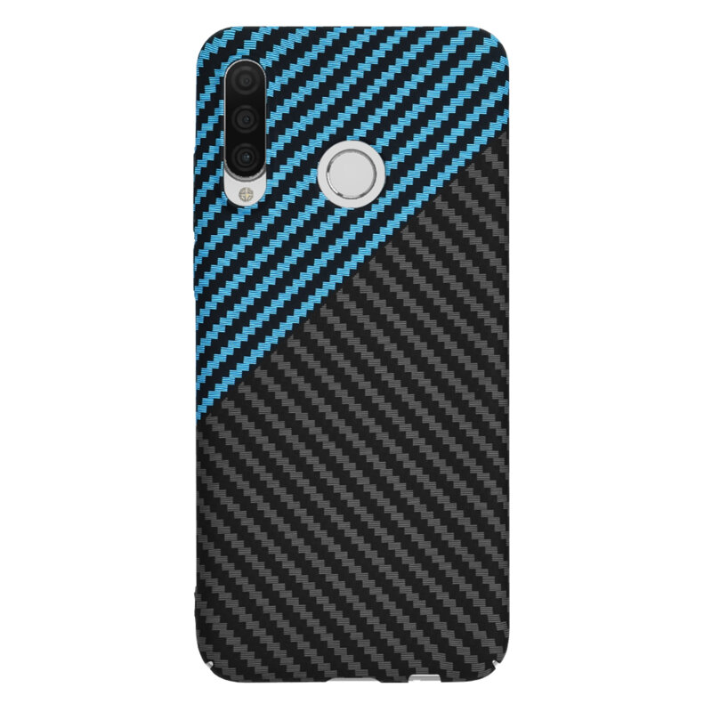 Husa Huawei P30 Lite Techsuit Carbonite FiberShell, bleu