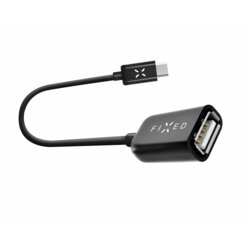 Adaptor OTG tip C la USB 2.0, Fixed, negru, 20cm, FIXA-CTOA-BK