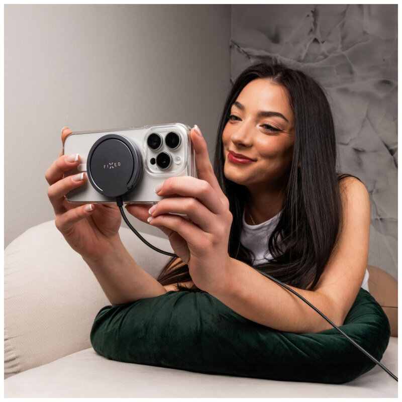 Incarcator MagSafe Ring Qi2 Fixed, 15W, 1.2m, gri, FIXMPADP-GR