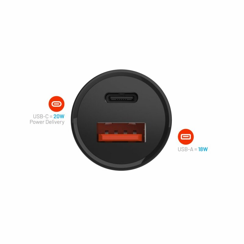 Incarcator auto bricheta tip C Fixed, USB, 20W, FIXCC20N-CU-BK
