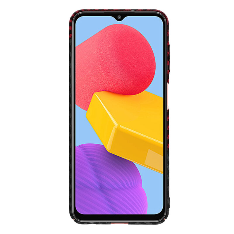 Husa Samsung Galaxy A13 4G Techsuit Carbonite FiberShell, rosu inchis