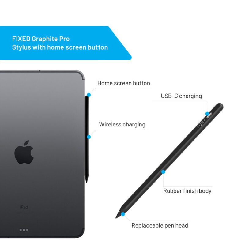 Stylus pen iPad Bluetooth Fixed Graphite Pro, FIXGRA2-BK