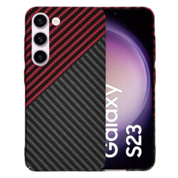 Husa Samsung Galaxy S23 Techsuit Carbonite FiberShell, rosu inchis