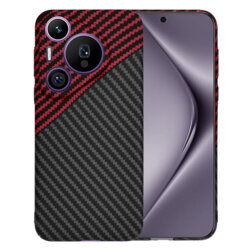 Husa Huawei Pura 70 Pro Techsuit Carbonite FiberShell, rosu inchis