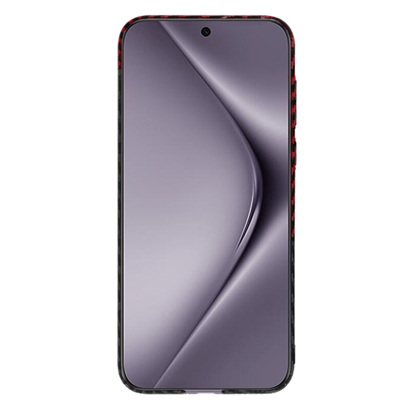 Husa Huawei Pura 70 Pro Techsuit Carbonite FiberShell, rosu inchis