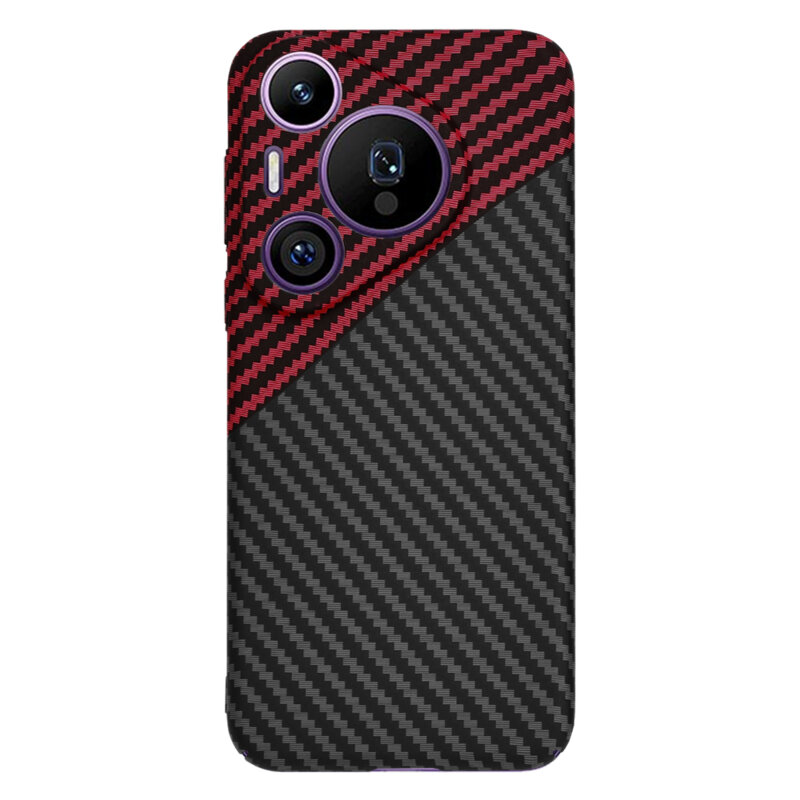 Husa Huawei Pura 70 Pro Techsuit Carbonite FiberShell, rosu inchis