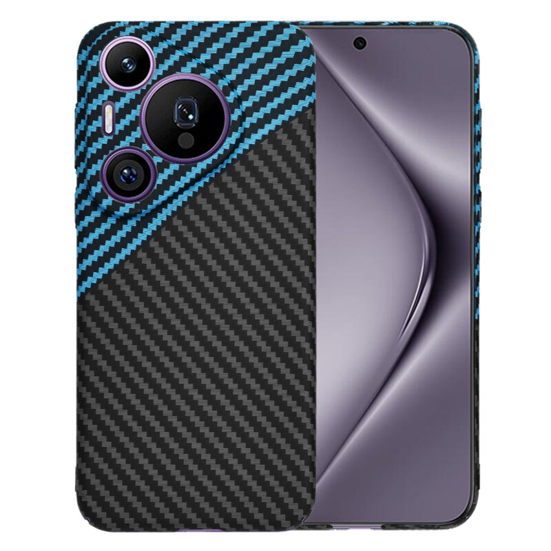 Husa Huawei Pura 70 Pro Techsuit Carbonite FiberShell, bleu