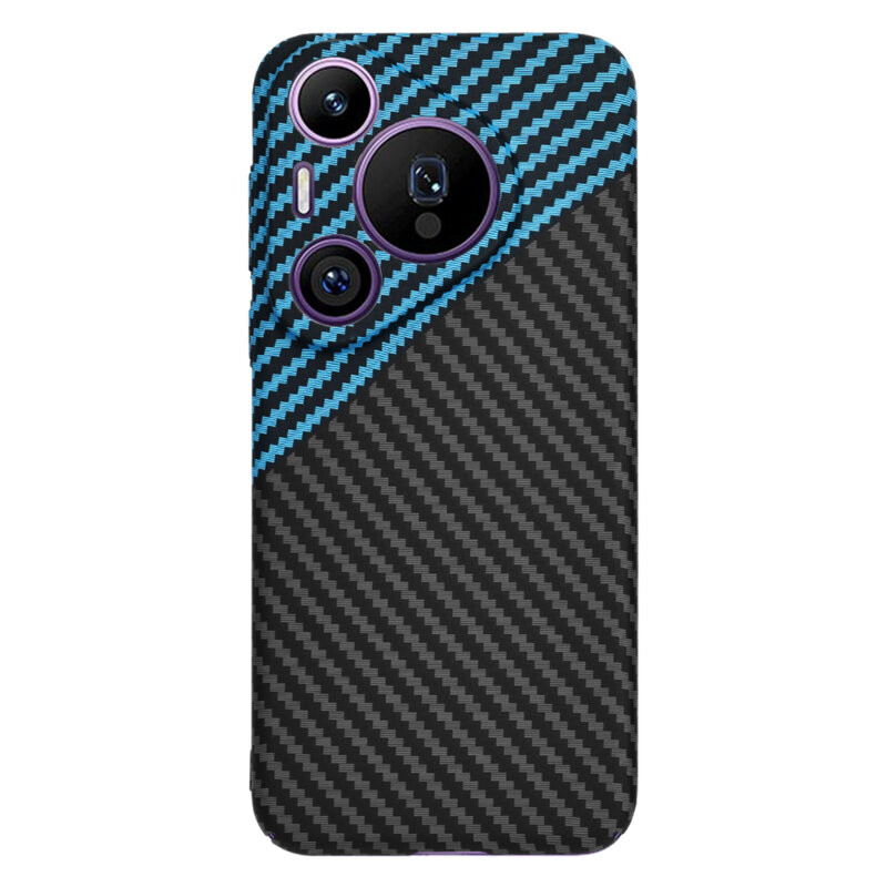 Husa Huawei Pura 70 Pro Techsuit Carbonite FiberShell, bleu