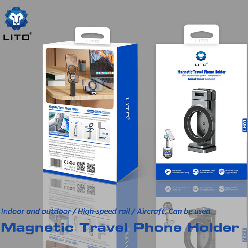 Suport magnetic telefon Lito, gri, LH01