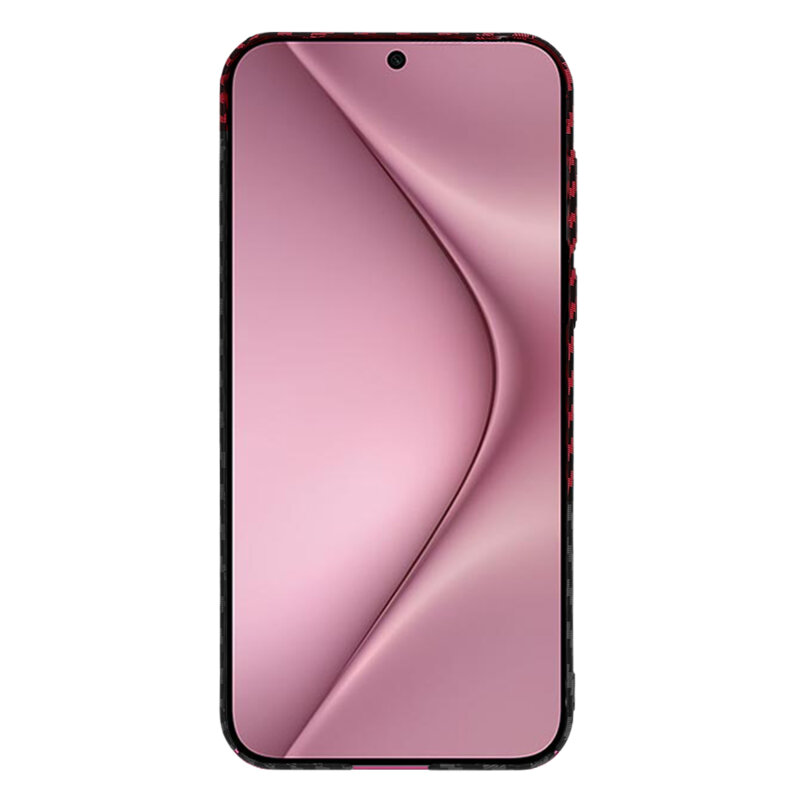 Husa Huawei Pura 70 Techsuit Carbonite FiberShell, rosu inchis
