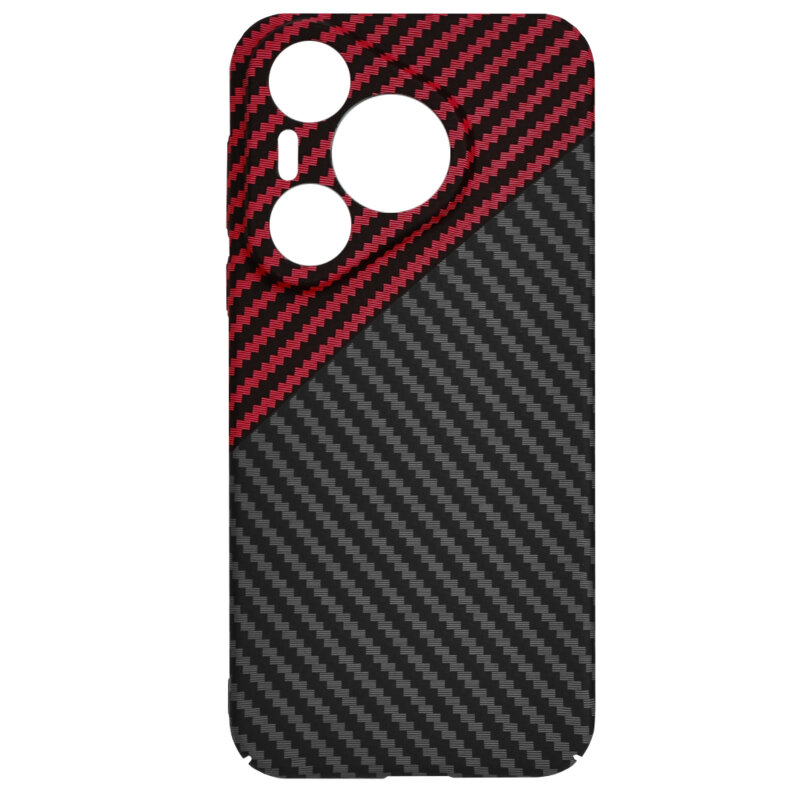 Husa Huawei Pura 70 Techsuit Carbonite FiberShell, rosu inchis