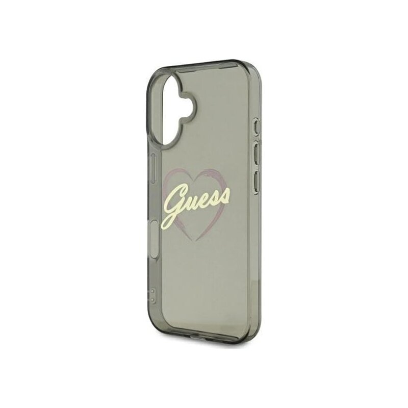 Husa Guess Hardcase IML Heart iPhone 16 Plus, negru, GUHCP16MHCHGSPK