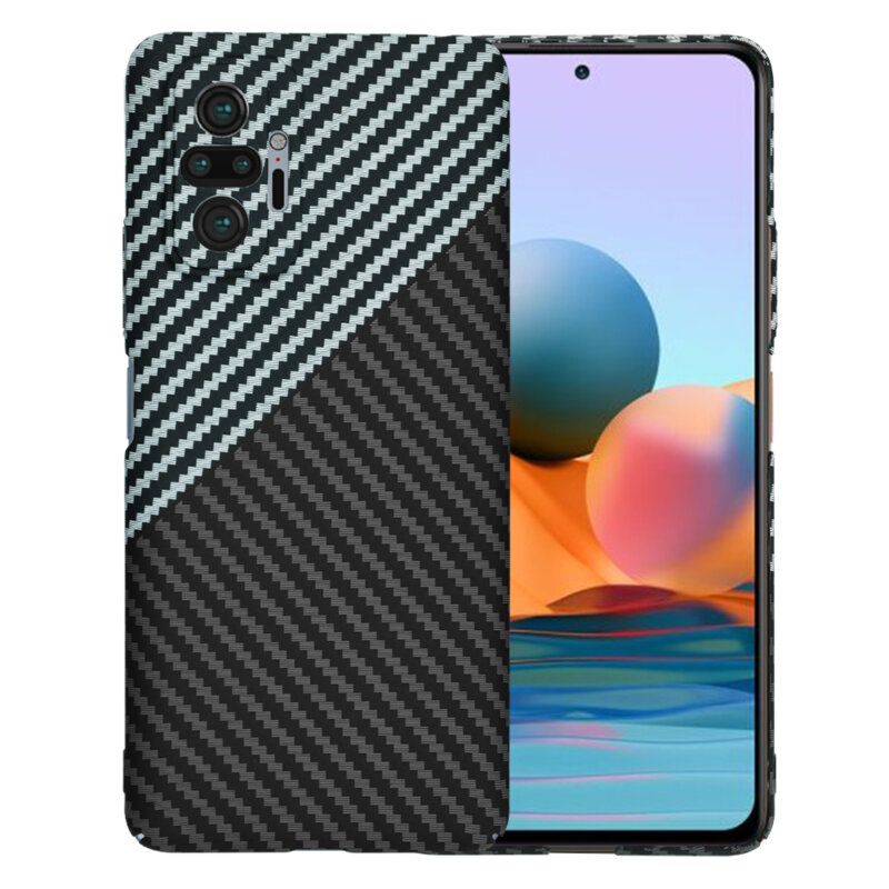 Husa Xiaomi Redmi Note 10 Pro Techsuit Carbonite FiberShell, gri