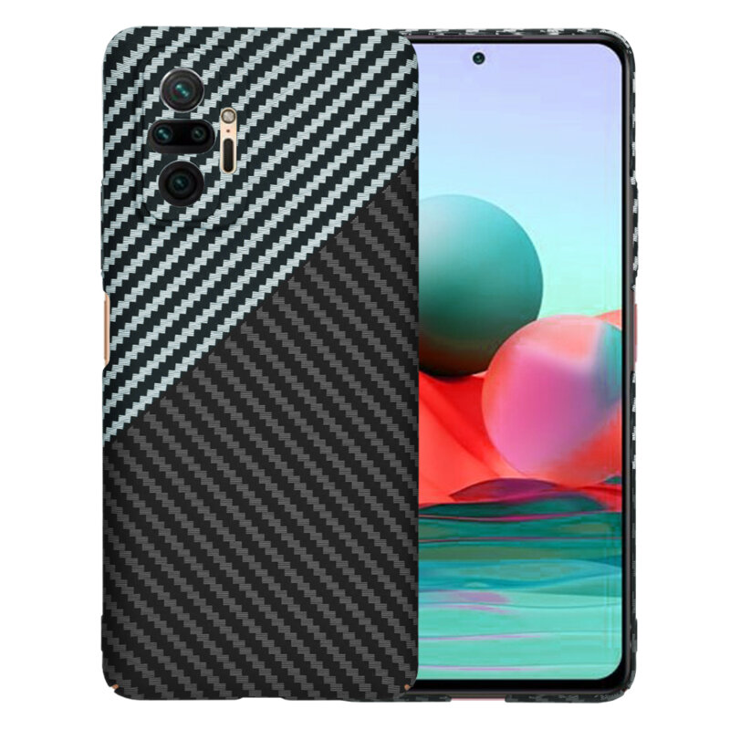 Husa Xiaomi Redmi Note 10 Pro Max Techsuit Carbonite FiberShell, gri