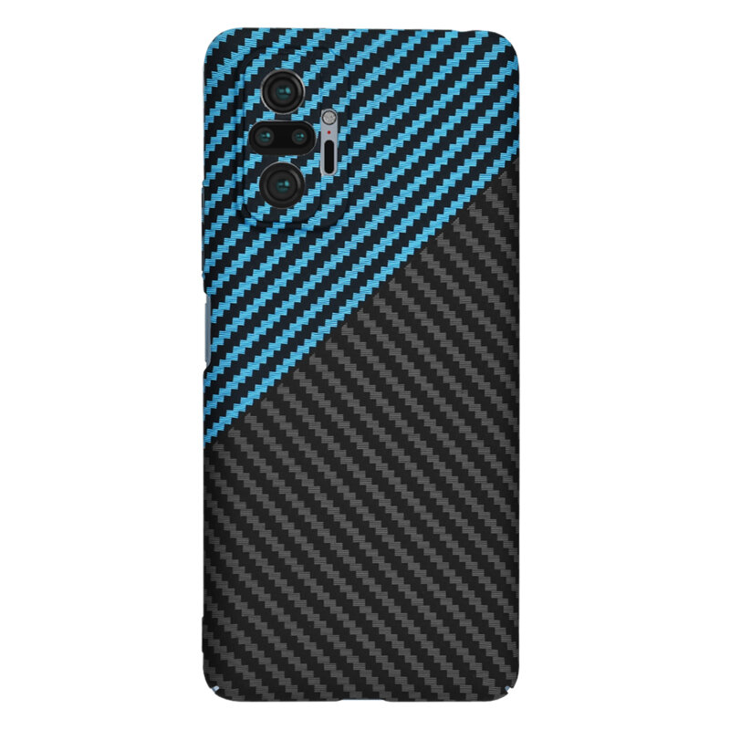 Husa Xiaomi Redmi Note 10 Pro Techsuit Carbonite FiberShell, bleu