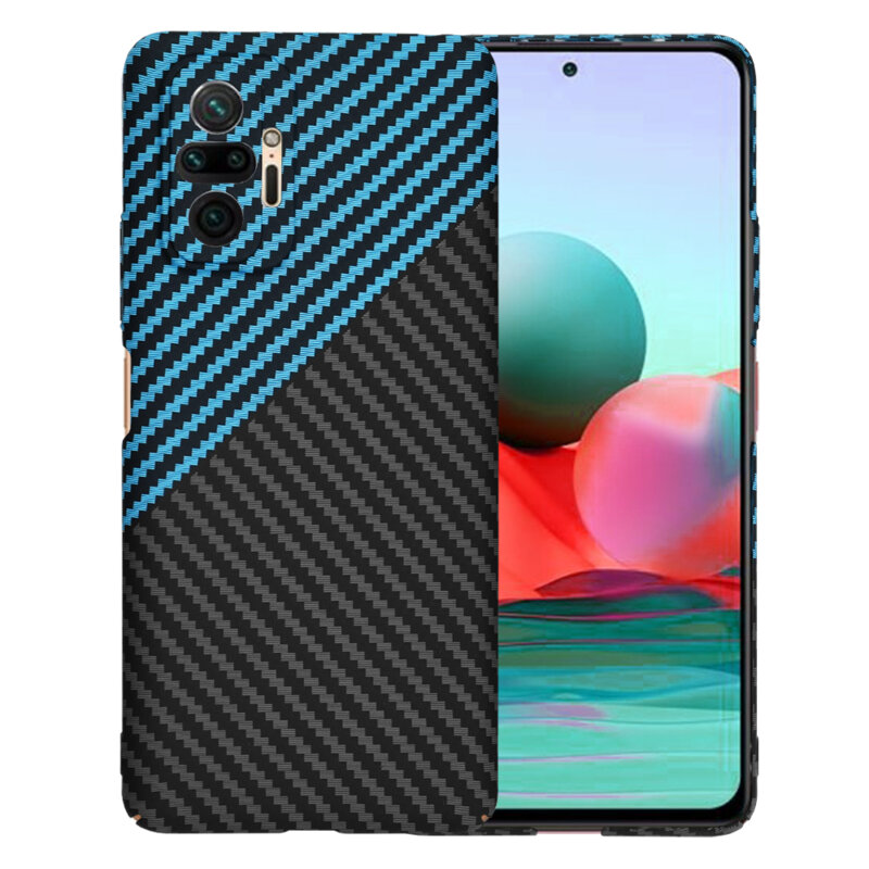 Husa Xiaomi Redmi Note 10 Pro Max Techsuit Carbonite FiberShell, bleu