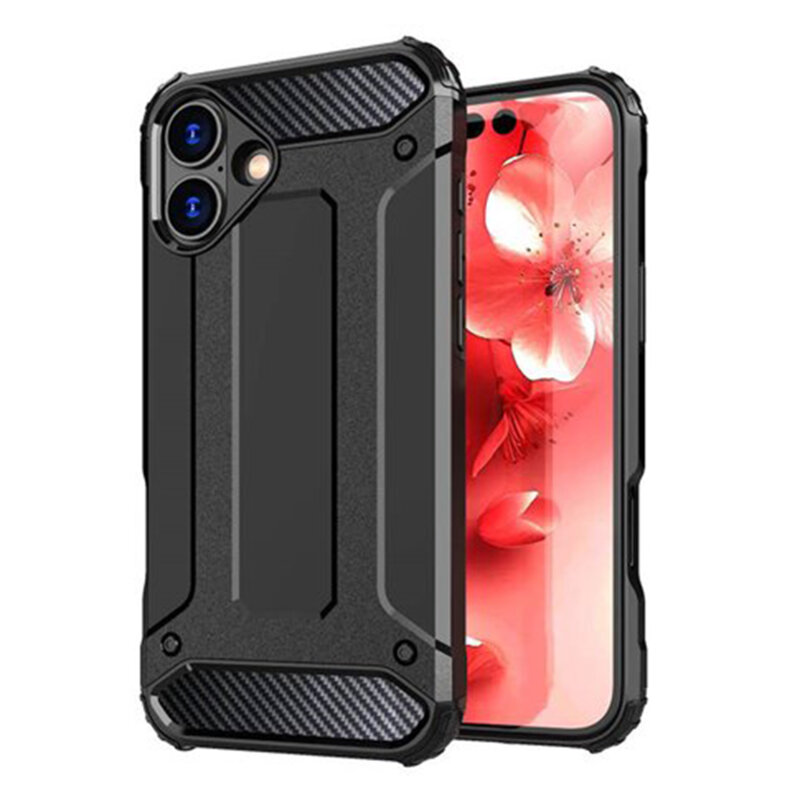 Husa iPhone 16 Plus Techsuit Hybrid Armor, negru
