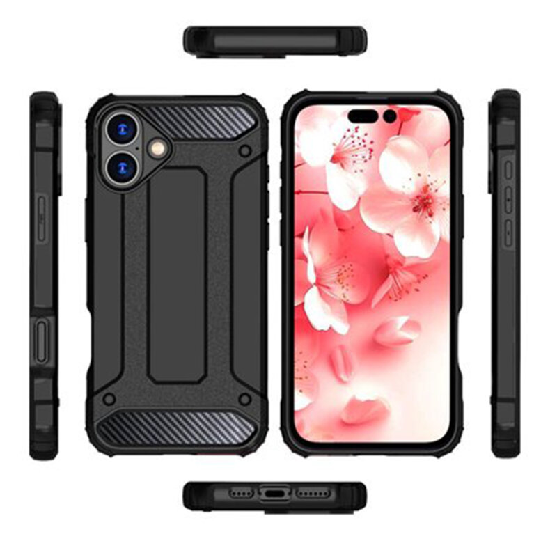 Husa iPhone 16 Plus Techsuit Hybrid Armor, negru