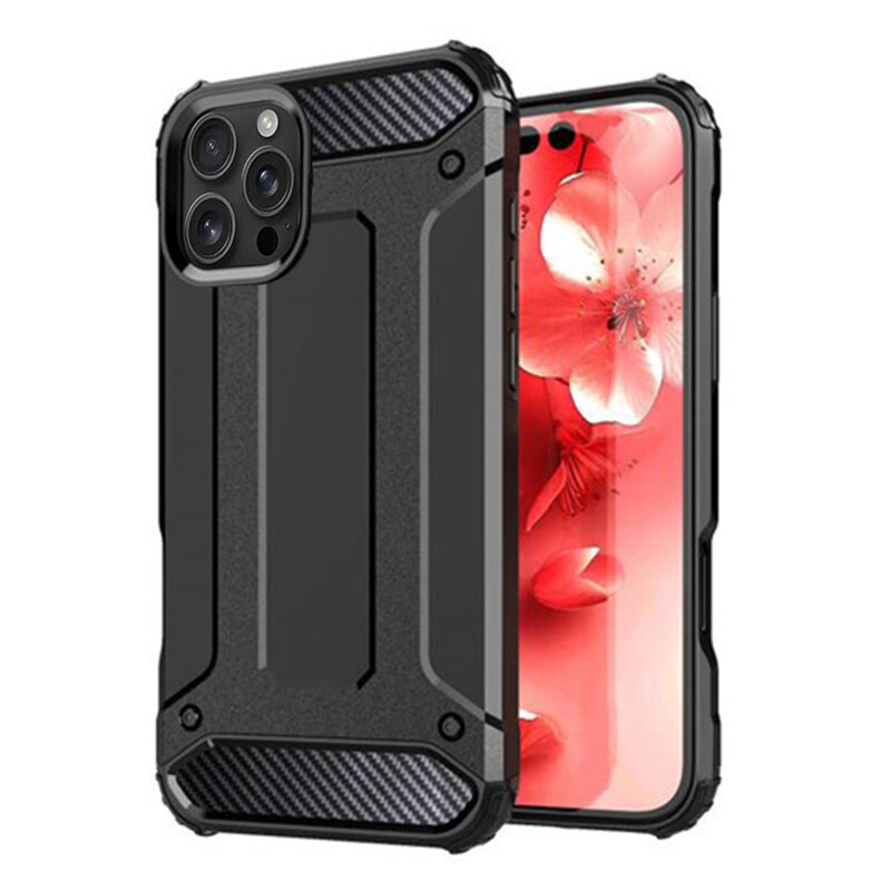 Husa iPhone 16 Pro Techsuit Hybrid Armor, negru