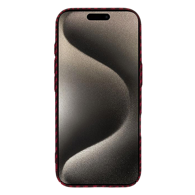 Husa iPhone 15 Pro Max Techsuit Carbonite FiberShell, rosu