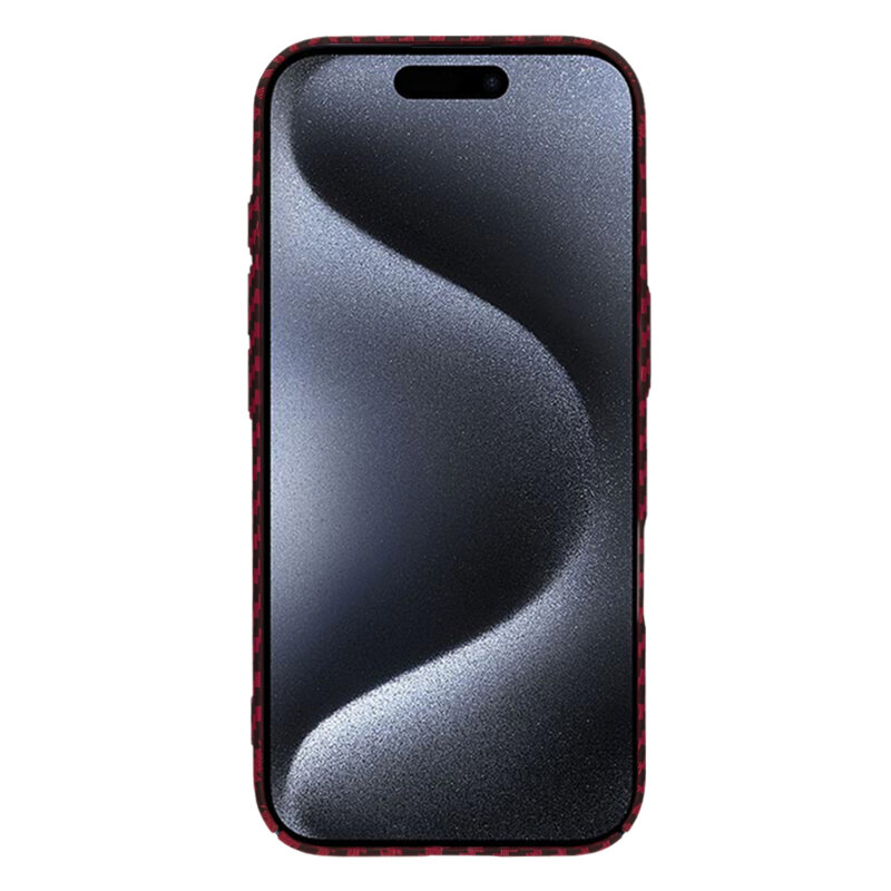 Husa iPhone 15 Pro Techsuit Carbonite FiberShell, rosu