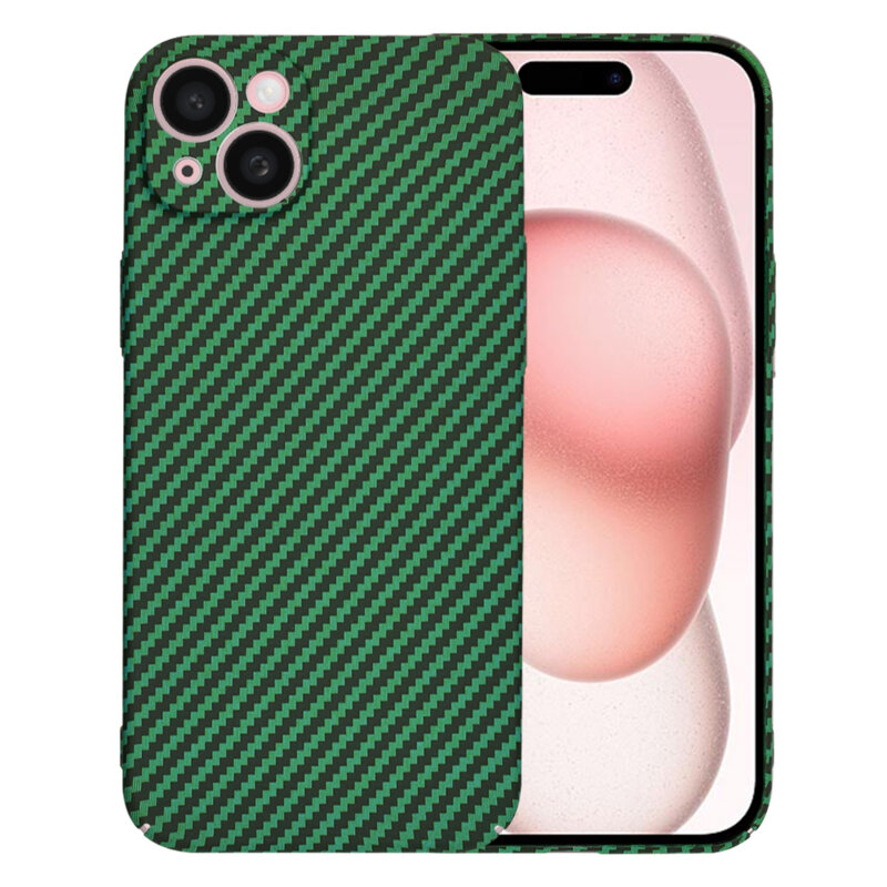 Husa iPhone 15 Techsuit Carbonite FiberShell, verde
