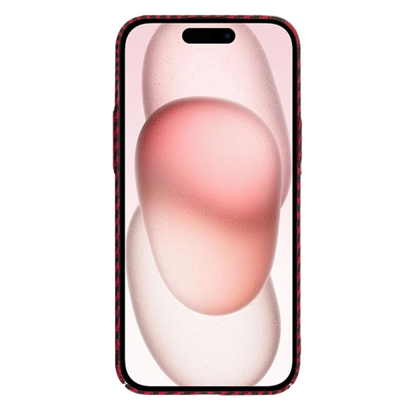 Husa iPhone 15 Techsuit Carbonite FiberShell, rosu