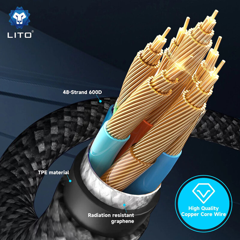 Cablu date Type-C la Type-C Lito, 100W, 1.2m, LD09CC