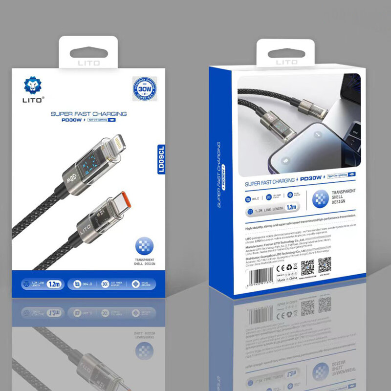 Cablu date Type-C la Type-C Lito, 100W, 1.2m, LD09CC