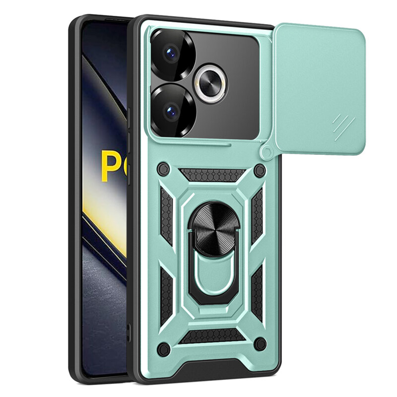 Husa Xiaomi Poco F6 protectie camera Techsuit CamShield Series, verde