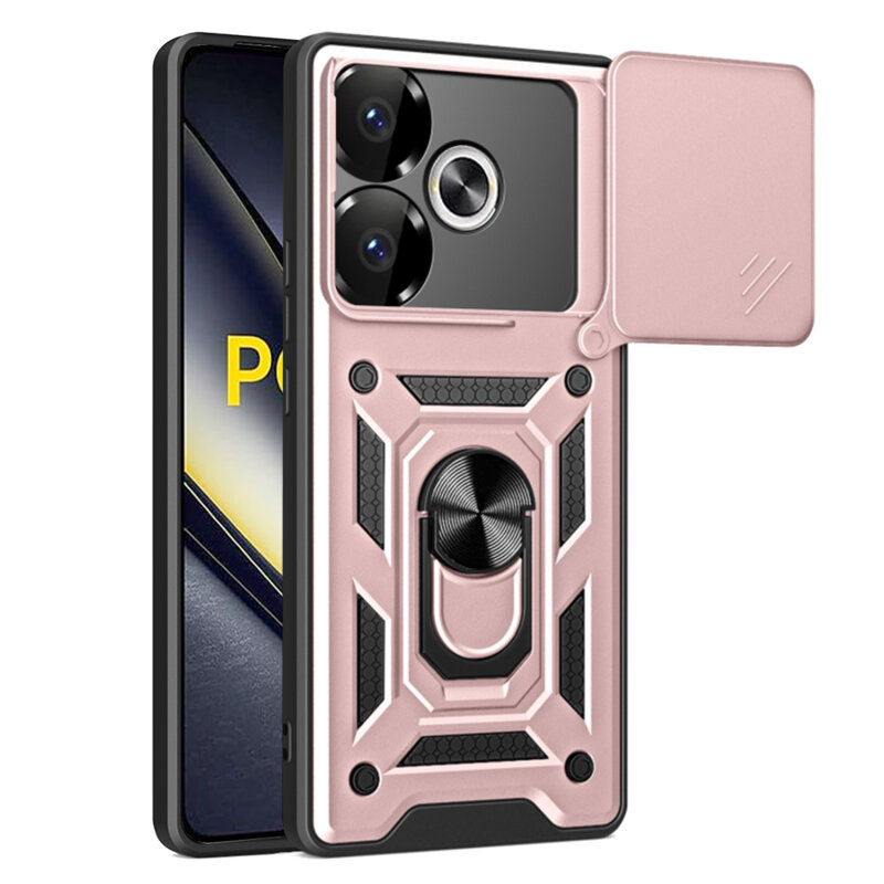 Husa Xiaomi Poco F6 protectie camera Techsuit CamShield Series, roz