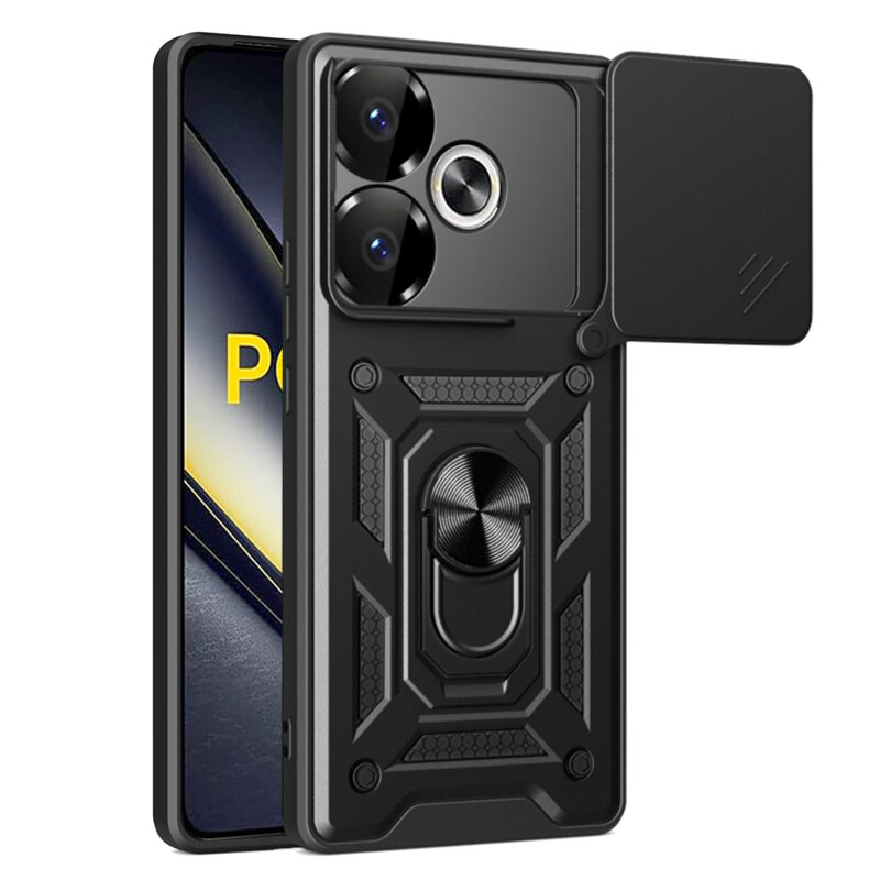 Husa Xiaomi Poco F6 protectie camera Techsuit CamShield Series, negru