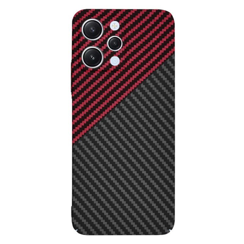 Husa Xiaomi Redmi 12 4G Techsuit Carbonite FiberShell, rosu inchis